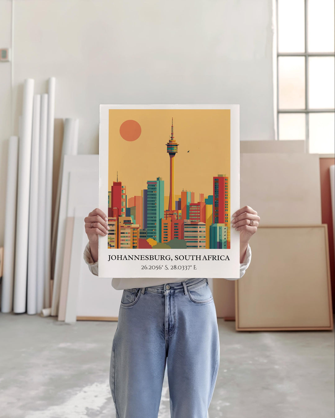 Johannesburg Art, Johannesburg Retro Travel Art, South Africa Decor, Johannesburg Gift, South Africa Art, Travel Prints, Housewarming Gift