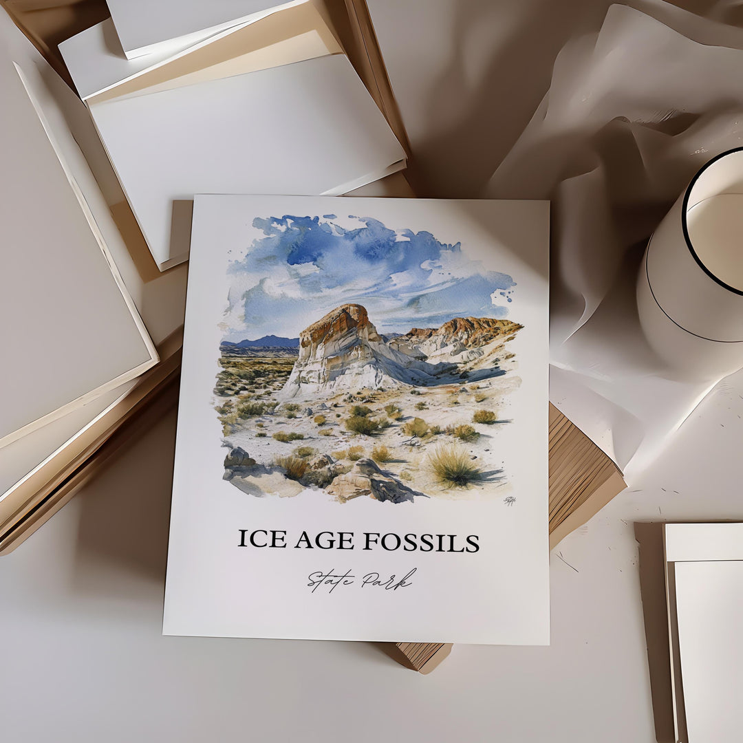 Ice Age Fossils Park Art, Las Vegas Print, Nevada Artwork, Ice Age Fossils State Park Gift, Travel Print, Travel Poster, Housewarming Gift