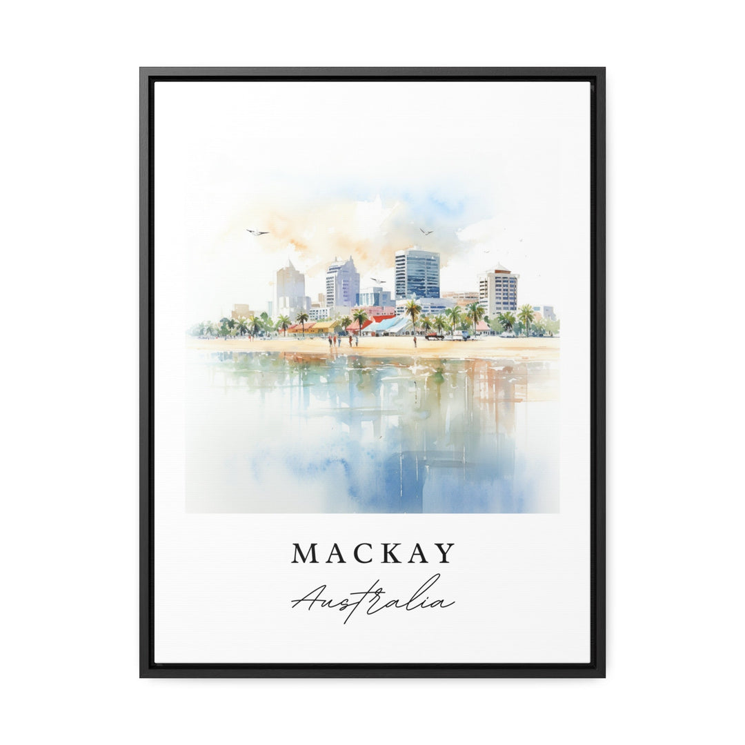 Mackay traditional travel art - Australia, Mackay poster, Wedding gift, Birthday present, Custom Text, Personalized Gift