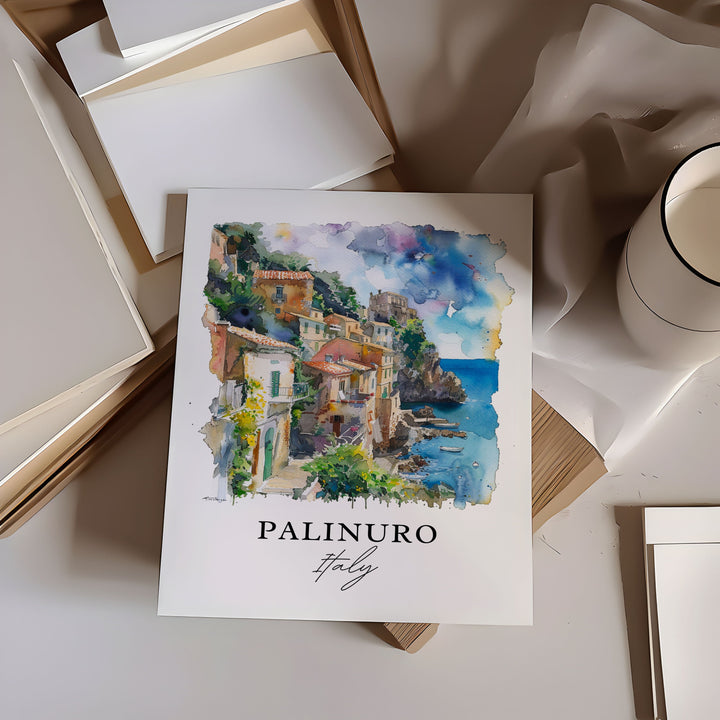 Palinuro Salerno Wall Art, Palinuro Print, Palinuro Watercolor, Palinuro Italy Gift,