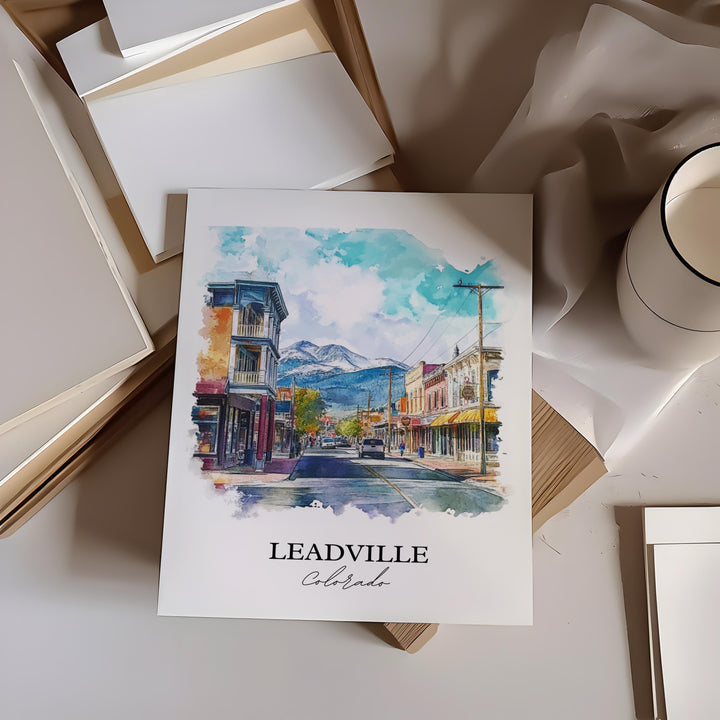 Leadville CO Wall Art, Lake County CO Print, Colorado Watercolor Art, Leadville Gift, Travel Print, Travel Poster, Housewarming Gift