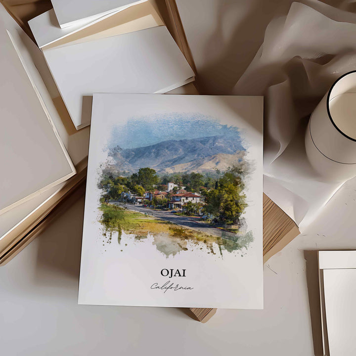 Ojai, California – Watercolor Art Print
