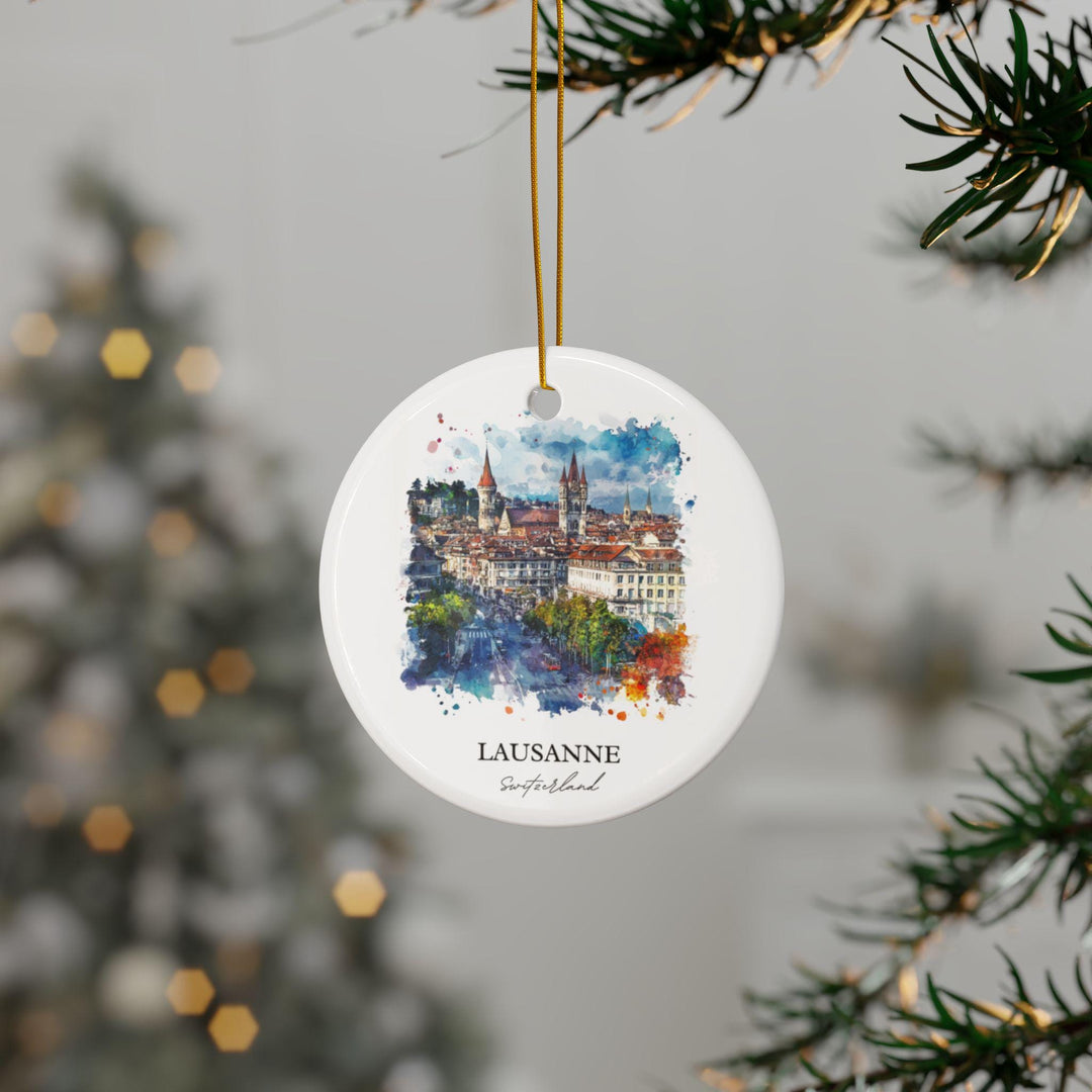 Lausanne Switzerland Ornament: Unique Lausanne Souvenir, Lausanne Xmas Decor, and Authentic Switzerland Gift