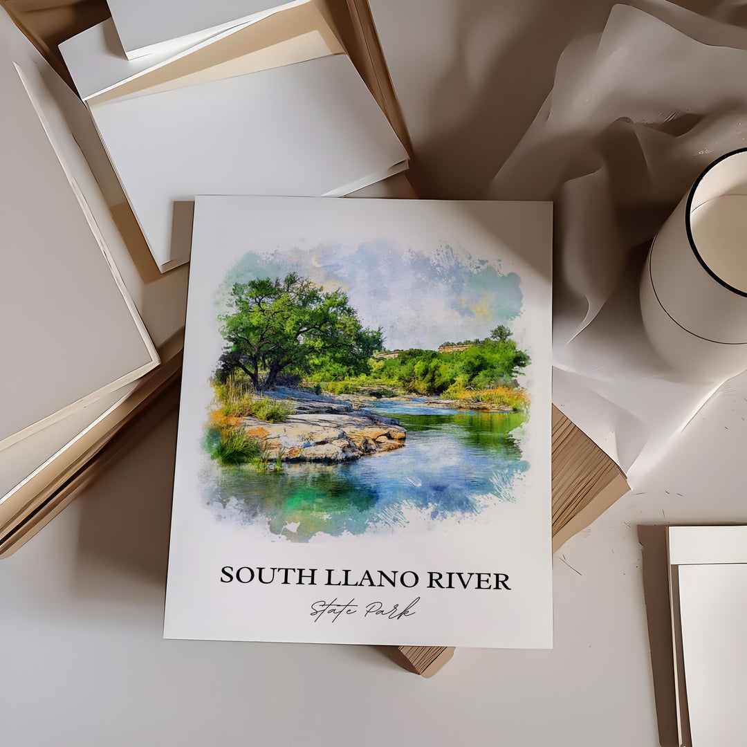 South Llano River Park Wall Art, Junction TX Print, Texas Artwork, South Llano River Gift, Travel Print, Travel Poster, Housewarming Gift