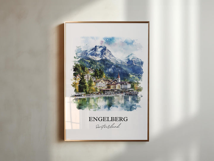 Engelberg Travel Print Wall Art Engelberg Wall Hanging Home Décor Switzerland Gift Art Lovers Switzerland Art Lover Gift Engelberg Poster