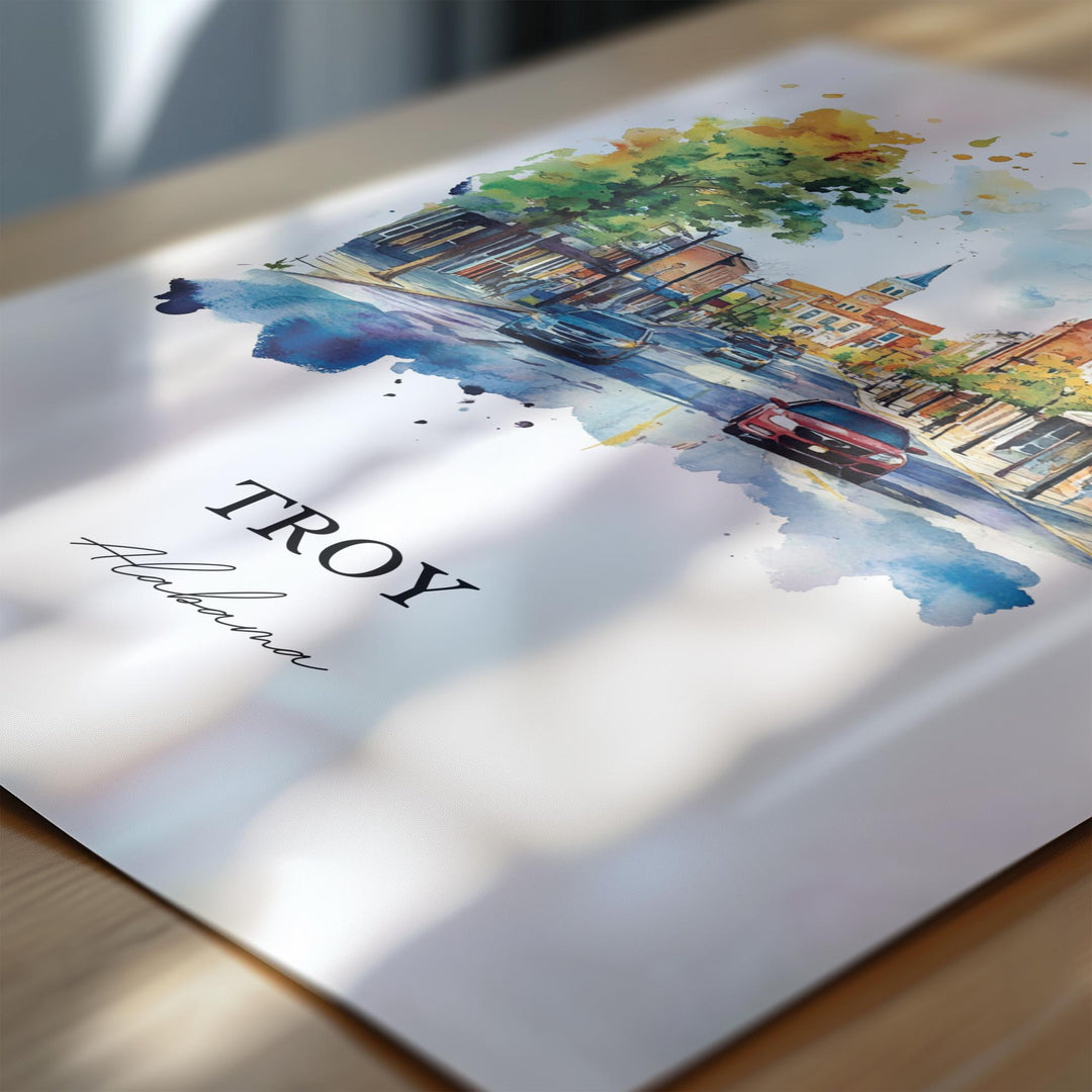 Troy AL Wall Art - Alabama Print