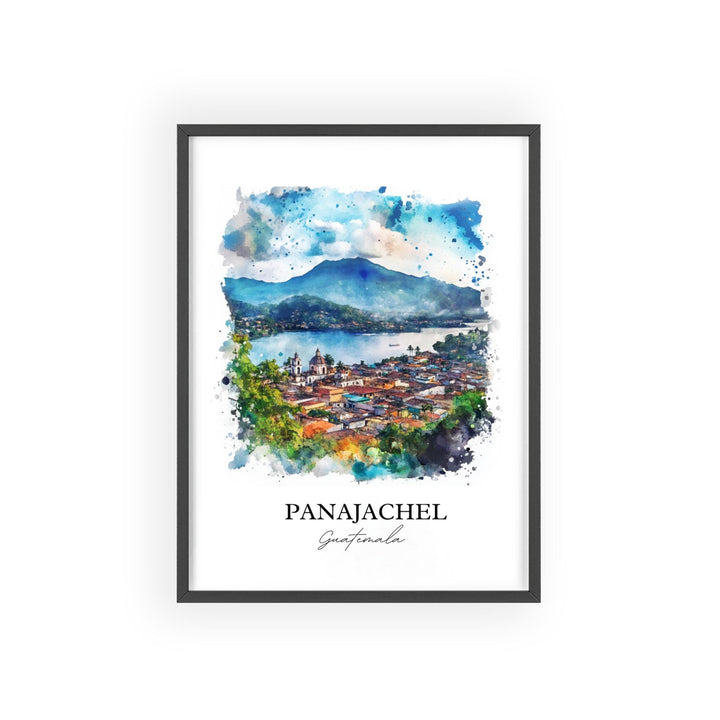 Panajachel Wall Art, Guatemala Print, Guatemala Watercolor Art, Panajachel Gift, Travel Print, Travel Poster, Housewarming Gift