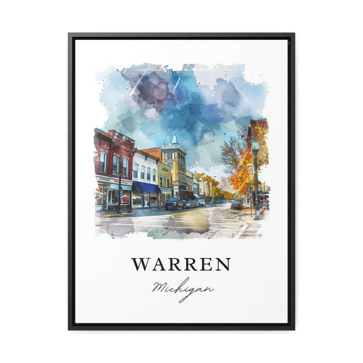 Warren Michigan Wall Art, Warren Print, Warren MI Watercolor Art, Macomb County MI Gift,