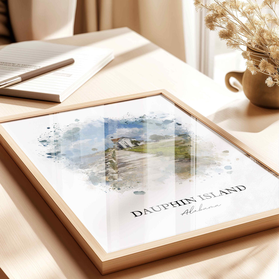 Dauphin Island, Alabama – Watercolor Art Print