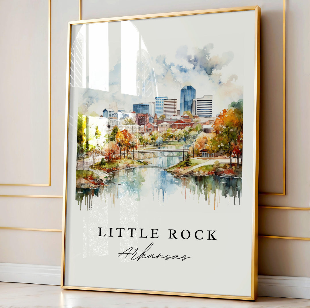 Little Rock AR wall art - Arkansas, Little Rock poster, Little Rock cityscape Wedding gift, Birthday present, Custom Text, Personalized Gift