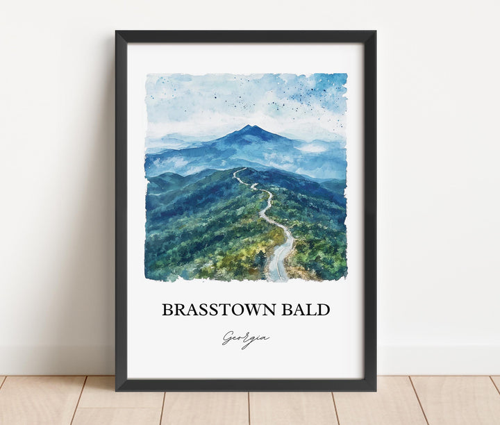 Brasstown Bald Wall Art, Hiawassee Print, Blue Ridge Mountains Artwork, Brasstown Bald Gift, Travel Print, Travel Poster, Housewarming Gift