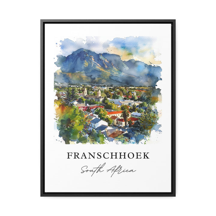 Franschhoek Wall Art, Franschhoek Print, Western Cape SA Watercolor, Franschhoek Gift,