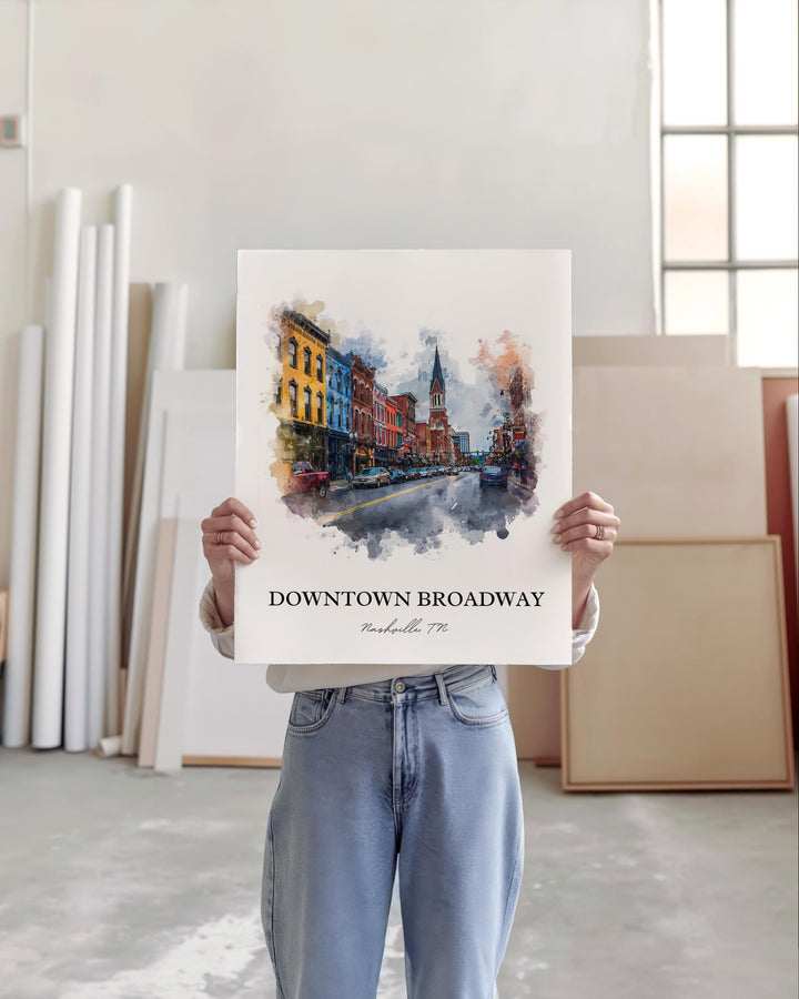 Nashville, Tennessee – Watercolor Art Print
