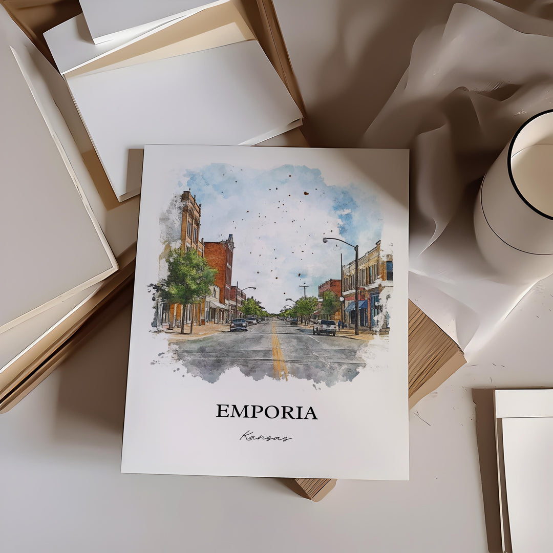 Emporia, Kansas – Watercolor Art Print