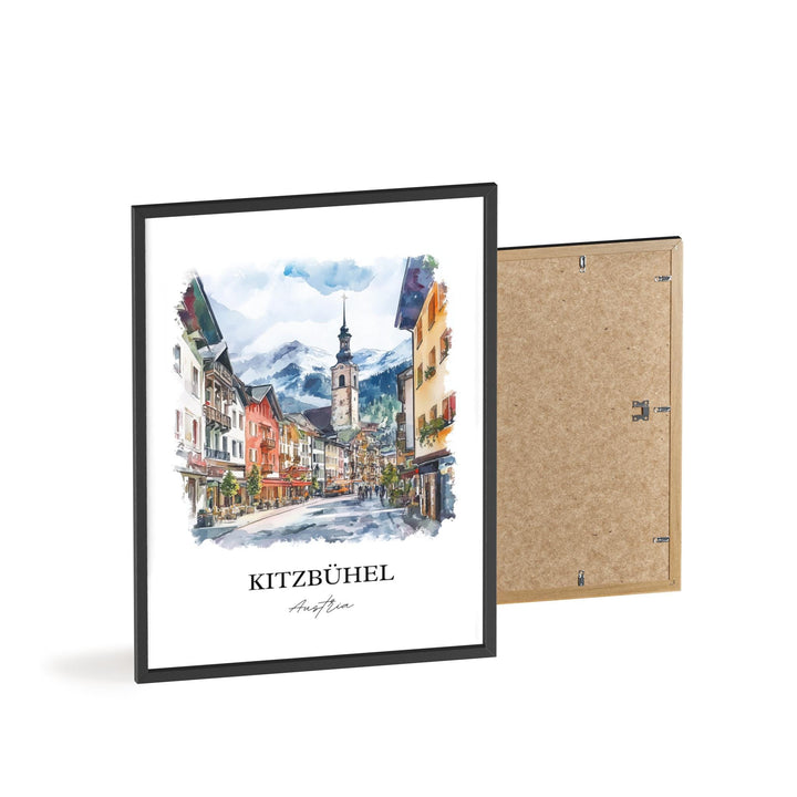 Kitzbuhel Wall Art, Innsbruck Print, Austria Watercolor Art, Kitzbuhel Gift, Travel Print, Travel Poster, Housewarming Gift