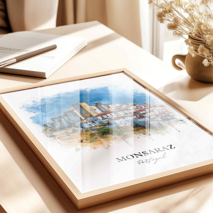 Monsaraz, Portugal – Watercolor Art Print