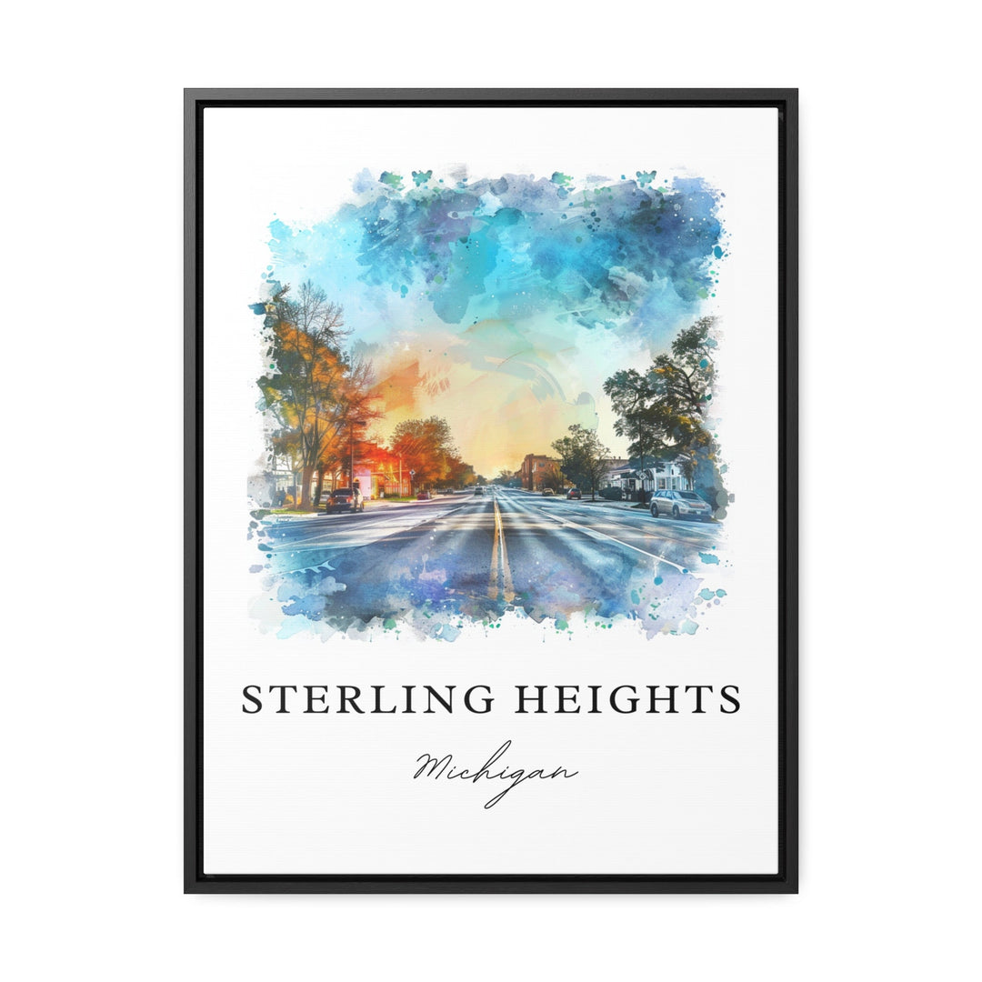 Sterling Heights Art, Sterling Heights MI Print, Sterling Heights Watercolor, Detroit Gift,