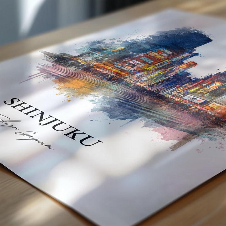 Shinjuku Wall Art, Shinjuku Print, Shinjuku Japan Watercolor Art, Shinjuku Japan Gift, Japan Travel Print, Travel Poster, Housewarming Gift