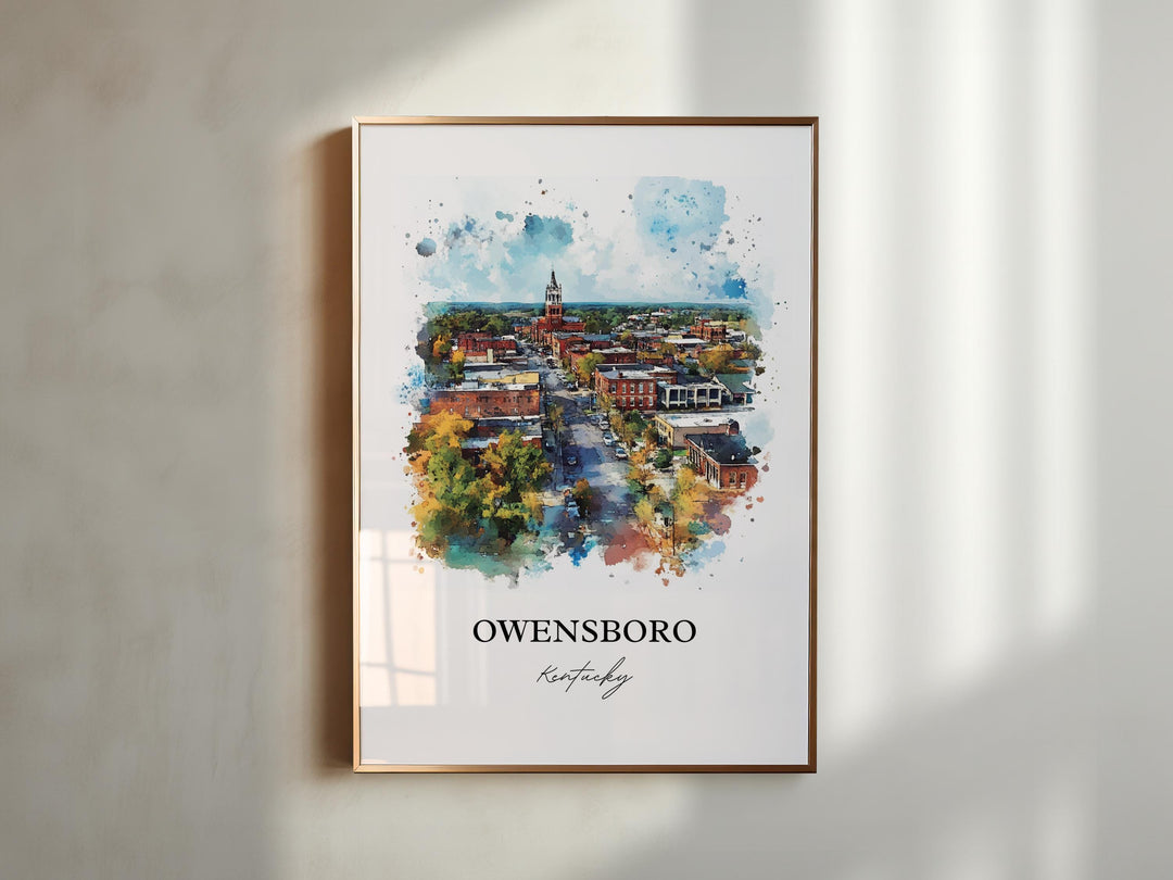 Owensboro, Kentucky, Kentucky – Watercolor Art Print