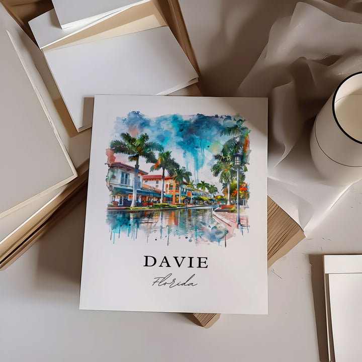 Davie, Florida, USA – Watercolor Art Print