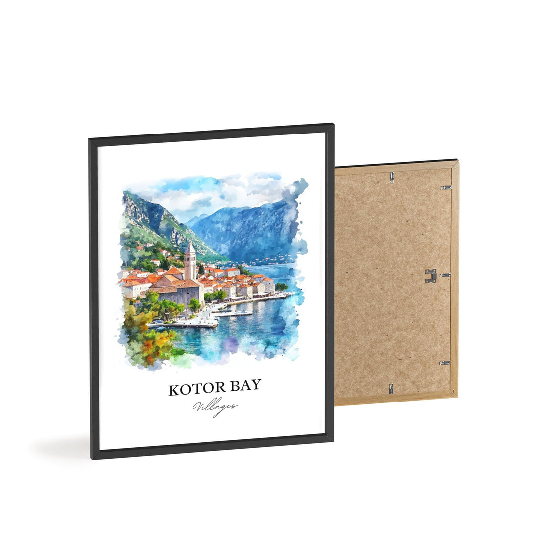 Kotor Bay, Montenegro – Watercolor Art Print
