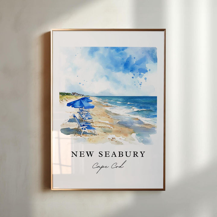 New Seabury Wall Art, New Seabury Print, Mashpee Watercolor Art, Cape Cod Massachusetts Gift, Travel Poster, Housewarming Gift