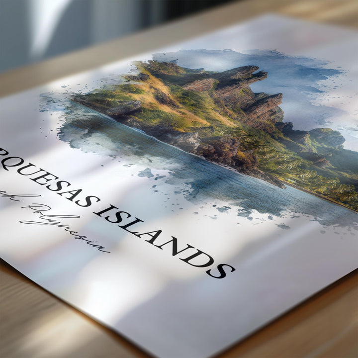 Marquesas Islands Art, Polynesia Print, French Polynesia Artwork, Marquesas Islands Gift, Travel Print, Travel Poster, Housewarming Gift