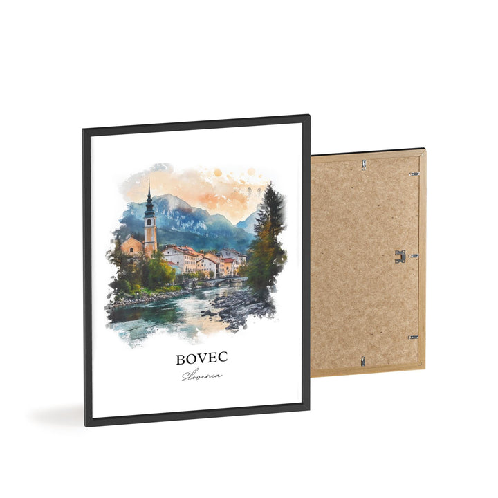 Bovec Wall Art, Julian Alps Print, Slovenia Watercolor Art, Bovec Slovenia Gift, Travel Print, Travel Poster, Housewarming Gift
