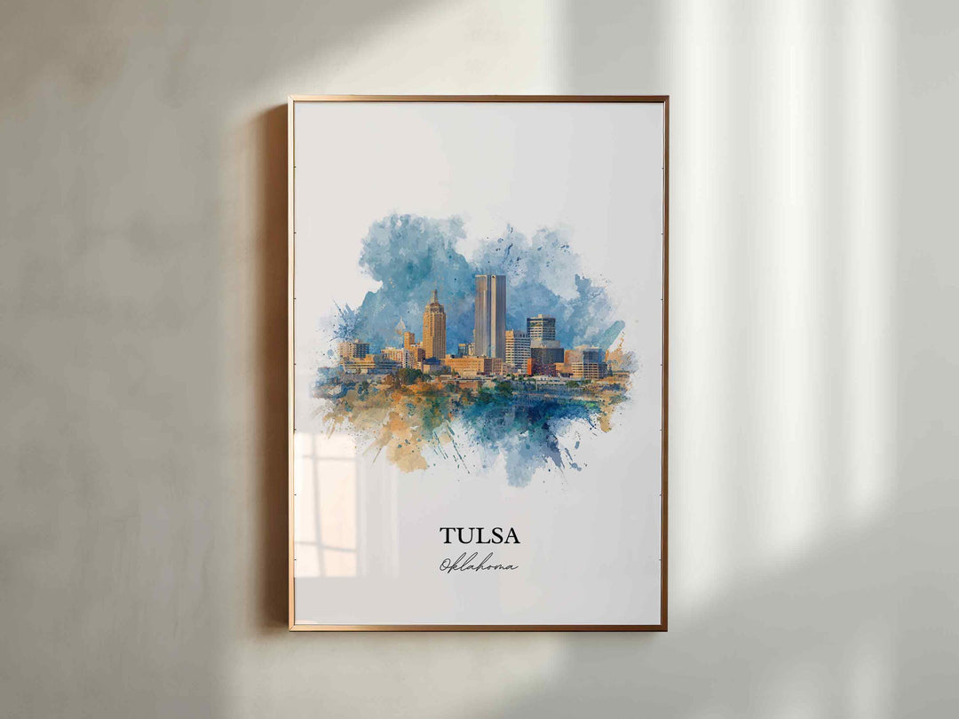 Tulsa, Oklahoma – Watercolor Art Print