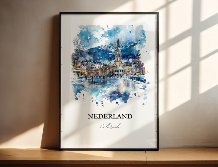 Nederland CO Wall Art, Boulder County Print, Nederland CO Watercolor Art, Barker Meadow Gift, Travel Print, Travel Poster, Housewarming Gift