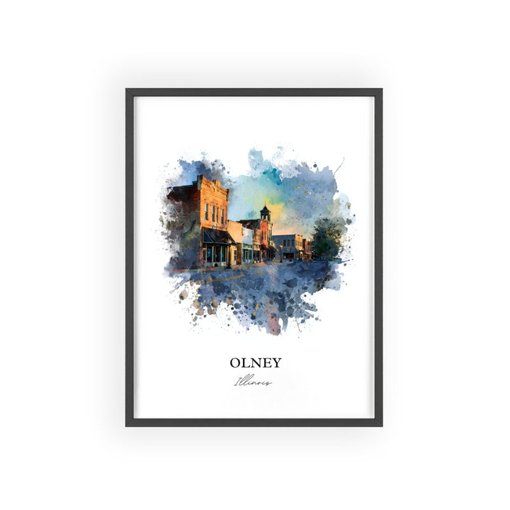 Olney, Illinois – Watercolor Art Print