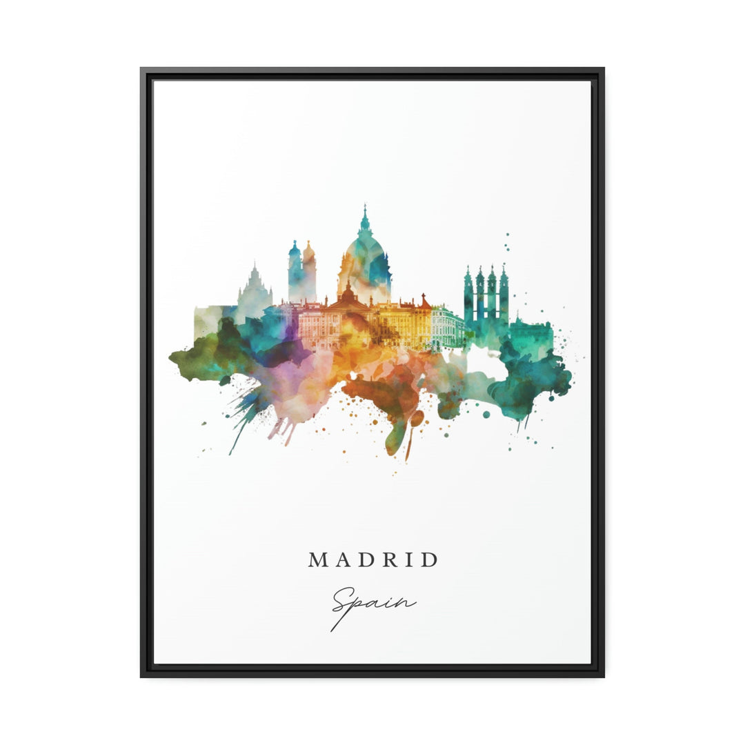 Madrid Spain wall art - Spain, Madird poster, Madrid Wedding gift, Madrid Skyline Espana present, Custom Text, Personalised Gift