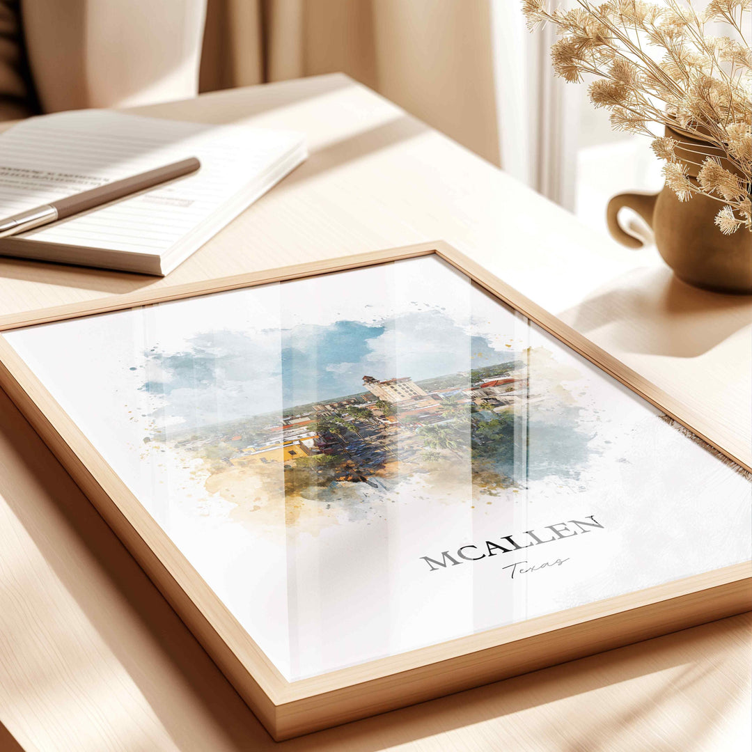 Mcallen, Texas – Watercolor Art Print