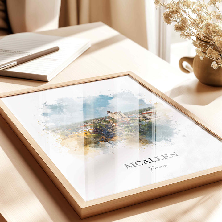 Mcallen, Texas – Watercolor Art Print