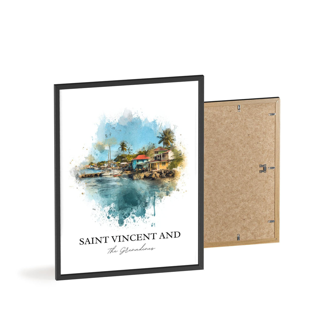 Saint Vincent and the Grenadines Art, Caribbean Print, Saint Vincent Art, Saint Vincent Gift, Travel Print, Travel Poster, Housewarming Gift
