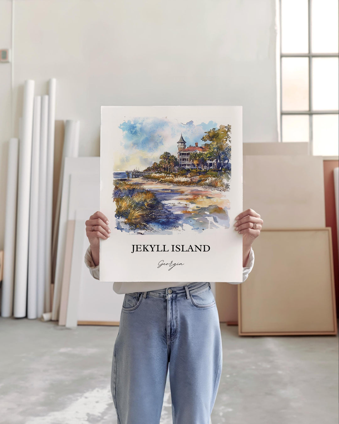 Jekyll Island Wall Art, Glynn County Print, Sea Islands GA Watercolor, Jekyll Island Gift, Travel Print, Travel Poster, Housewarming Gift