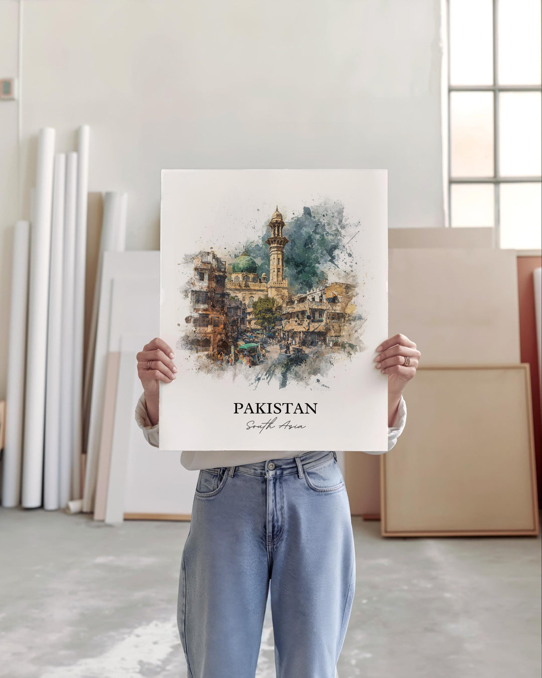Pakistan Wall Art, Pakistan Print, Pakistan Watercolor Art, Pakistan Gift, Travel Print, Travel Poster, Housewarming Gift