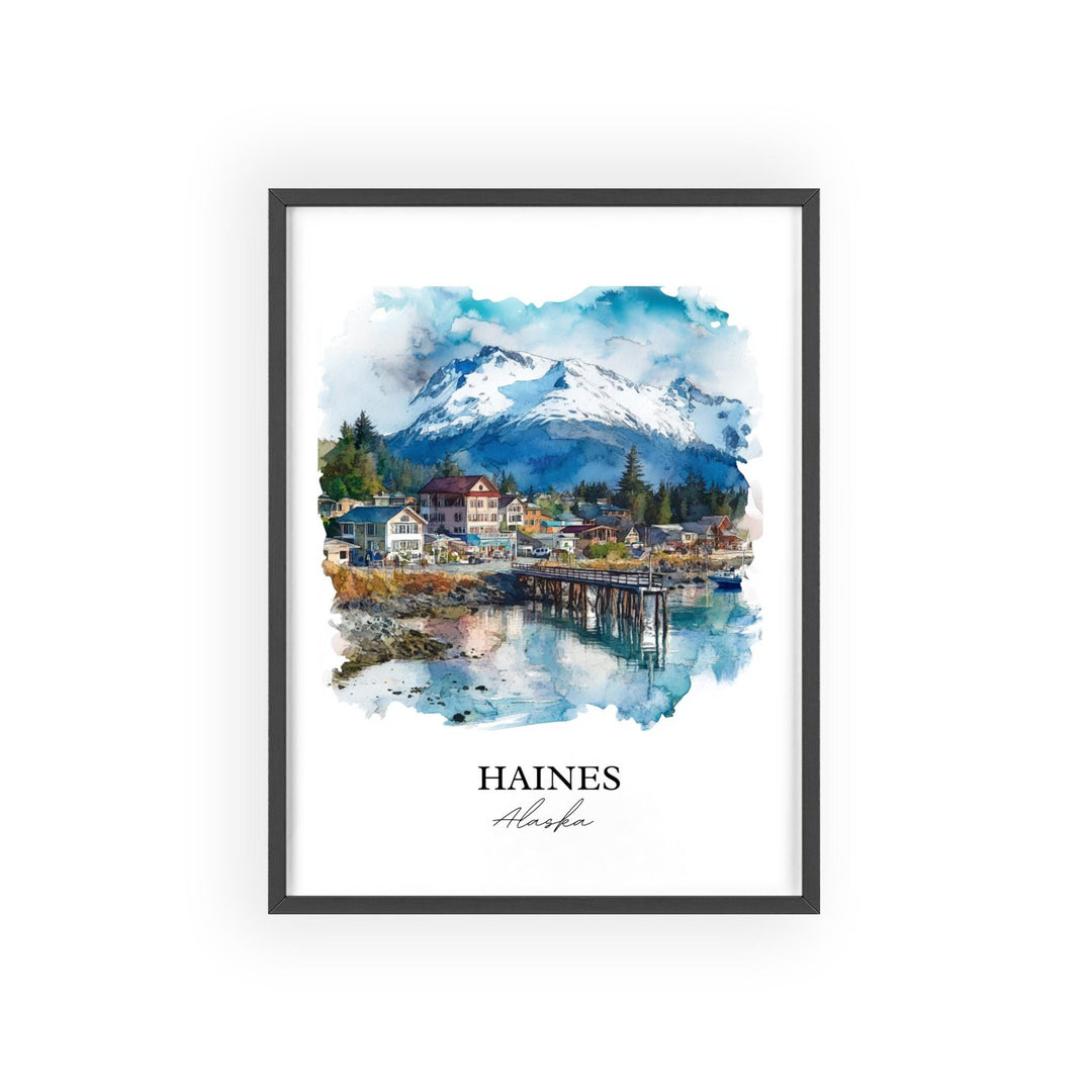 Haines Alaska Wall Art, Glacier Bay Park Print, Alaska Watercolor Art, Haines AK Gift, Travel Print, Travel Poster, Housewarming Gift