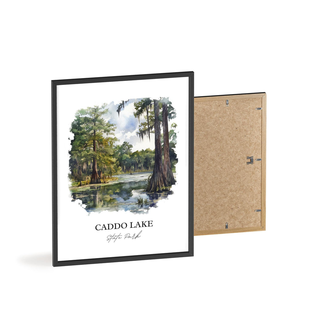 Caddo Lake State Park Art, Harrison County Print, Texas Watercolor Art, Caddo Lake Gift, Travel Print, Travel Poster, Housewarming Gift