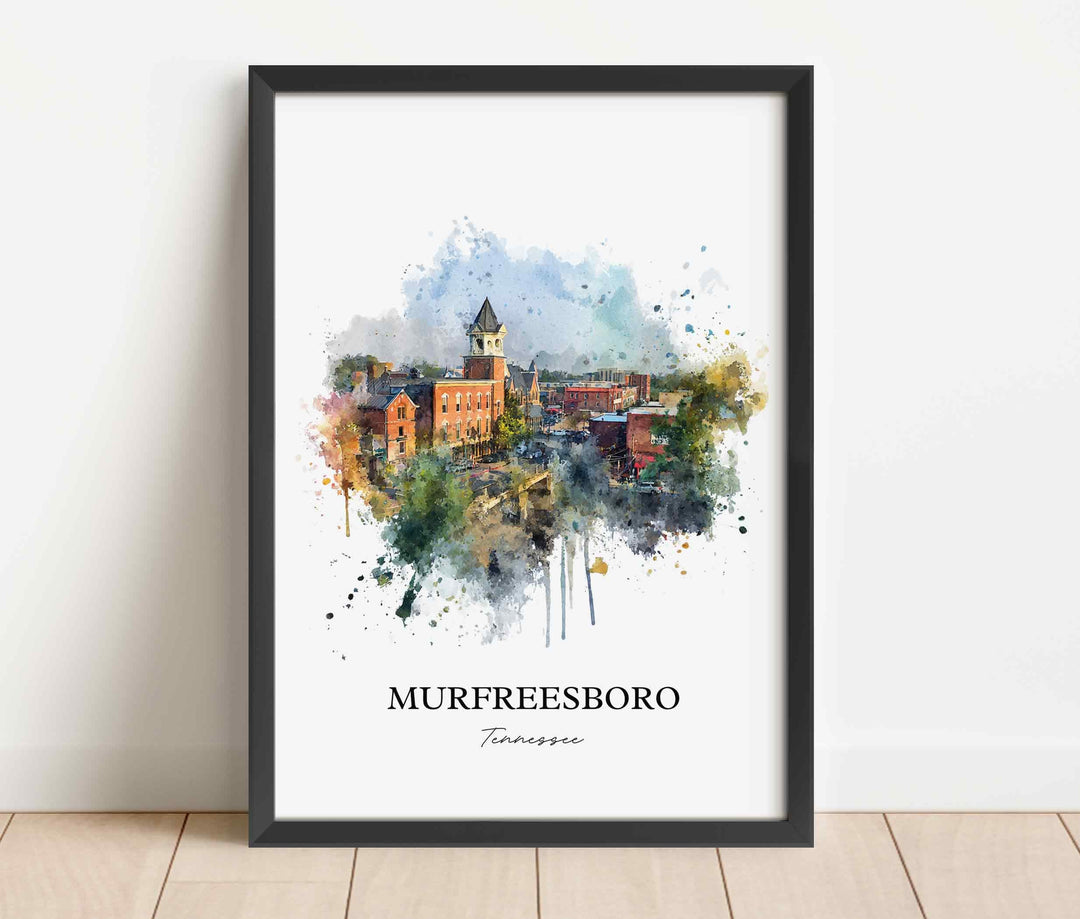 Murfreesboro, Tennessee – Watercolor Art Print
