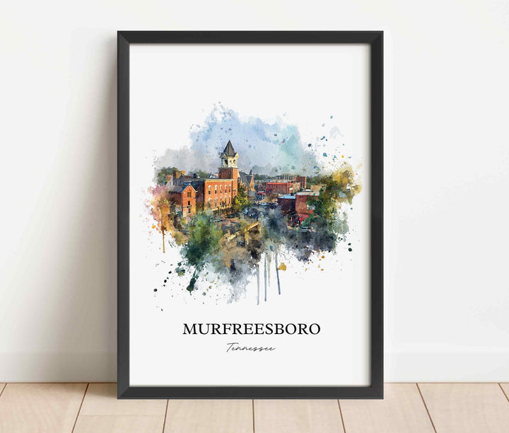 Murfreesboro, Tennessee – Watercolor Art Print