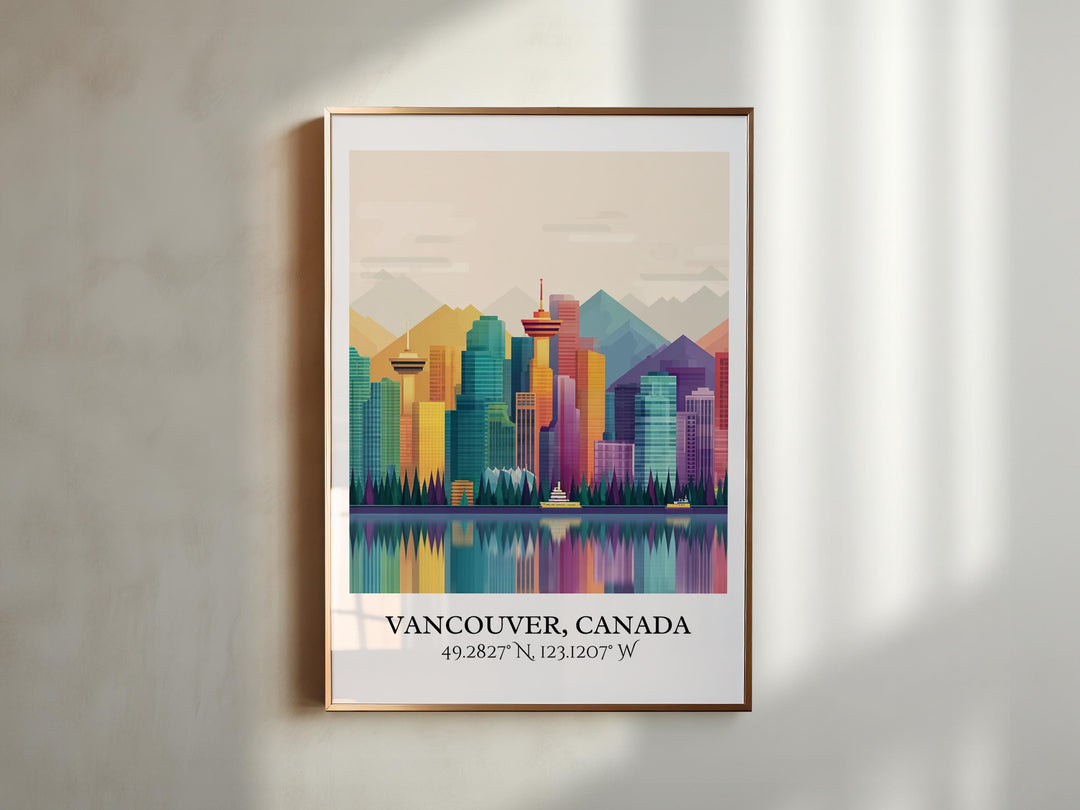 Vancouver Art, Vancouver Retro Travel Art, Vancouver Home Decor, Vancouver Gift, BC Travel Art, Travel Prints, Housewarming Gift