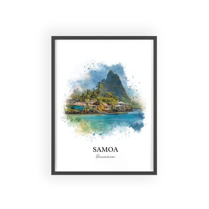 Samoa Wall Art, Samoa Print, Samoa Watercolor Art, American Samoa Gift, Travel Print, Travel Poster, Housewarming Gift