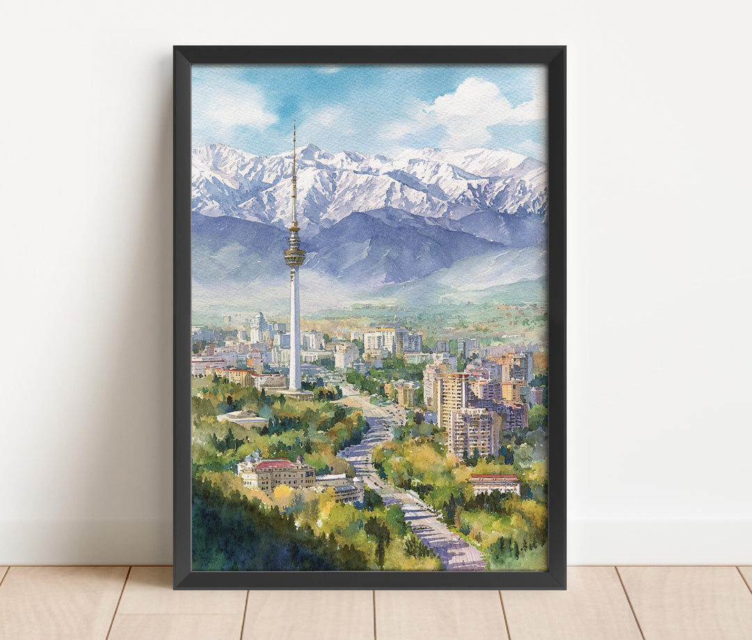 Almaty, Kazakhstan – Watercolor Art Print
