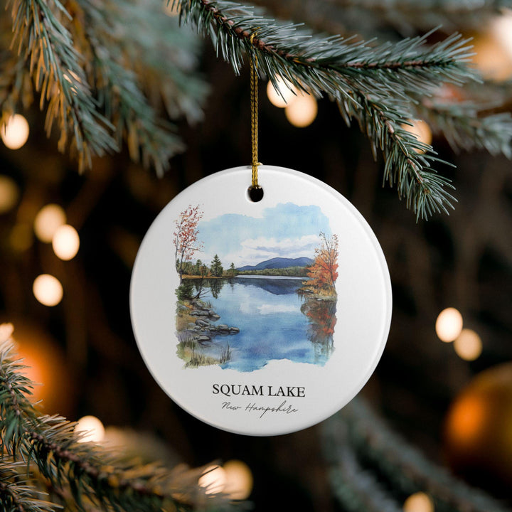Squam Lake Ornament: Unique Squam Lake Souvenir, Squam Lake Xmas Decor, and Authentic Squam Lake NH Gift