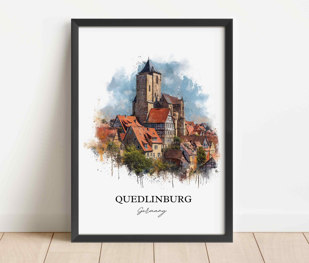 Quedlinburg, Germany – Watercolor Art Print