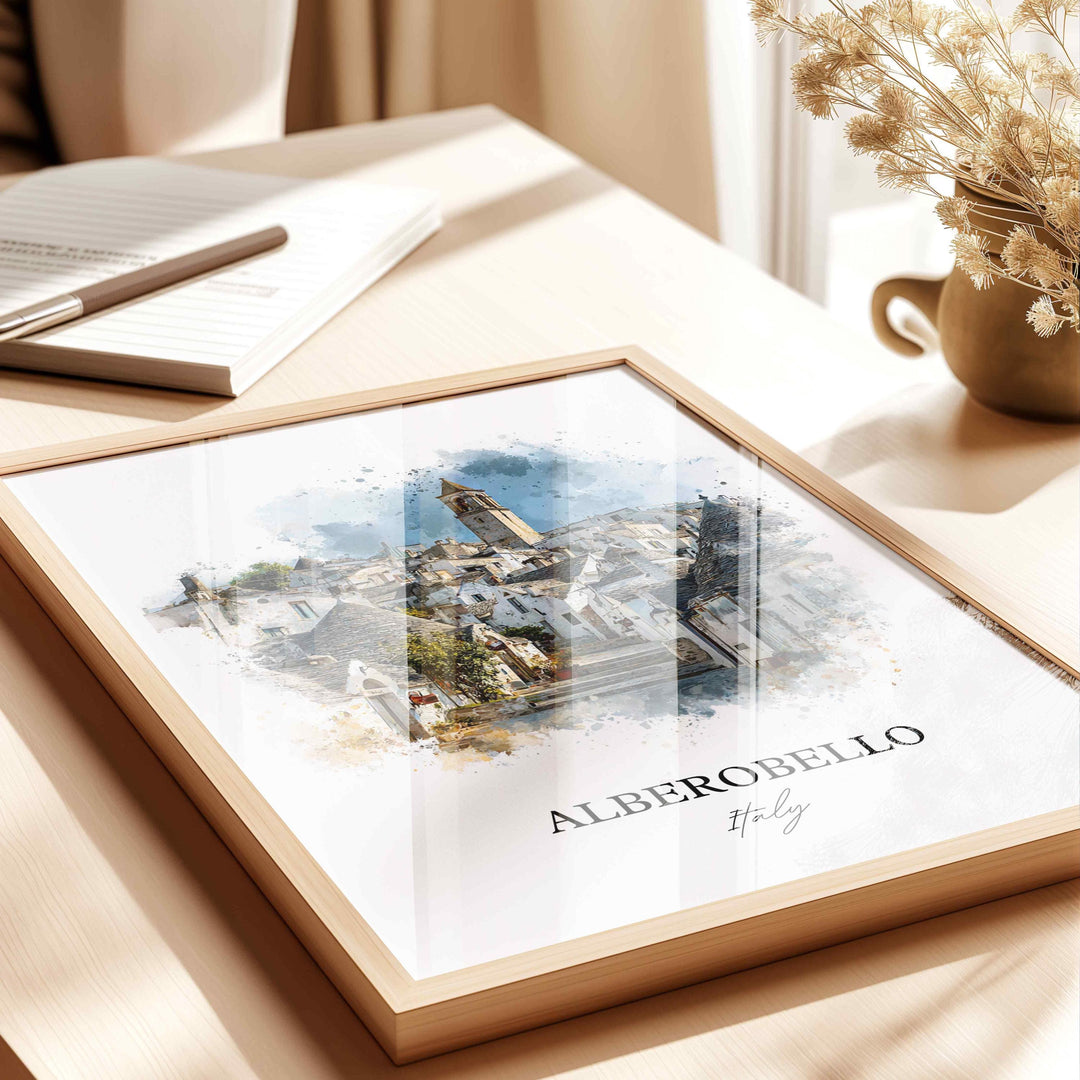 Alberobello, Italy – Watercolor Art Print