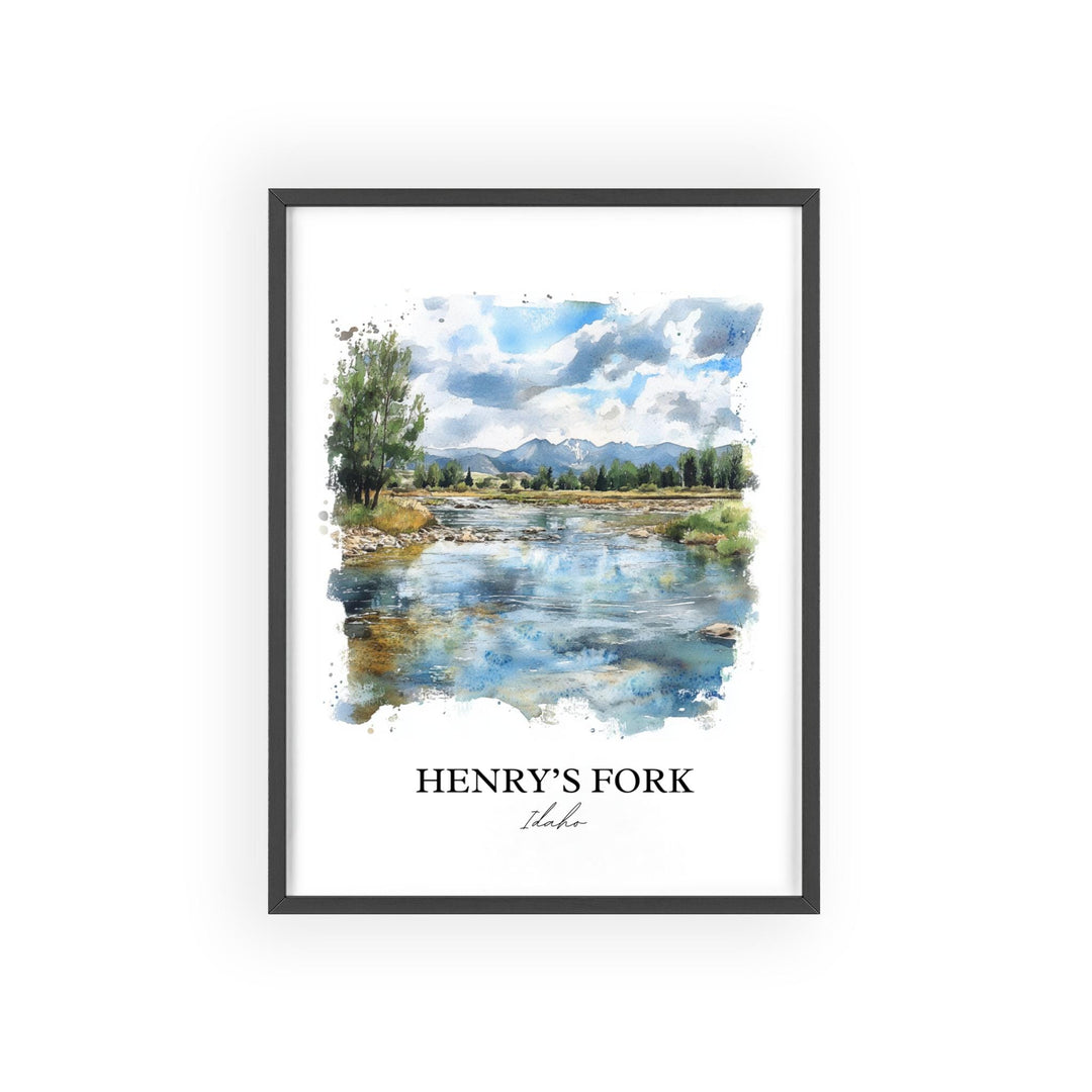 Henry's Fork, Idaho, USA – Watercolor Art Print