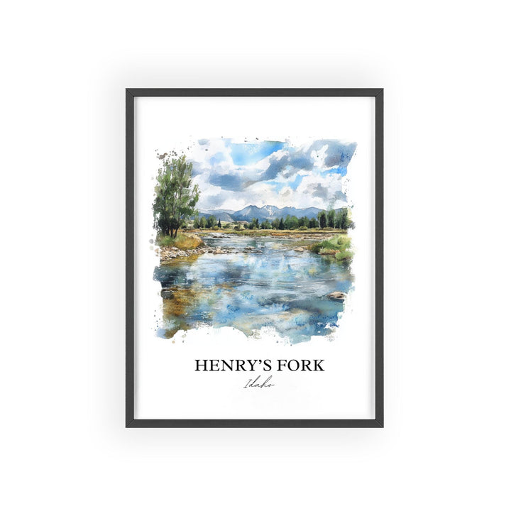 Henry's Fork, Idaho, USA – Watercolor Art Print