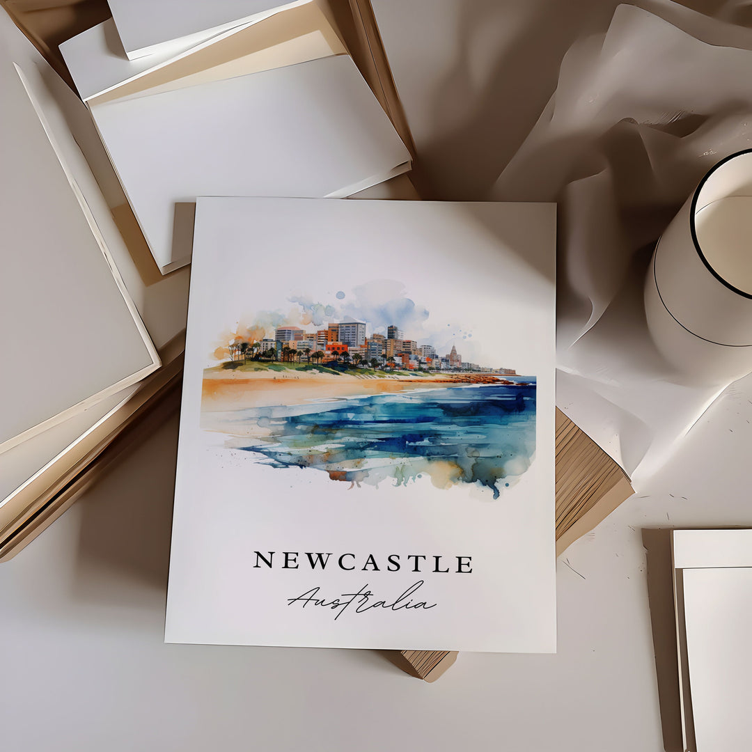 Newcastle Aus wall art - Australia, Newcastle poster, Newcastle Australia Wedding gift, Birthday present, Custom Text, Personalized Gift